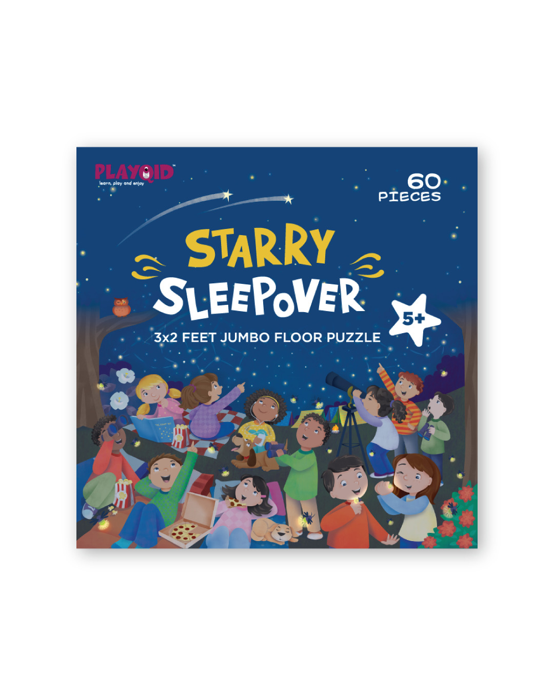 Playqid Starry Sleepover Jumbo Giant Jigsaw Floor Puzzle 60 Huge Piece Puzzle For Kids Age 4 And Above Size 91.4 X 60.9 - Cm (3 Ft X 2 Ft)